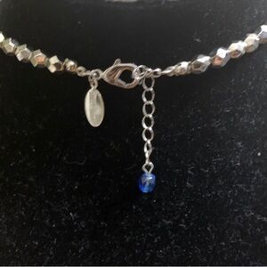 White House Black Market Silver Necklace with Blue Accent